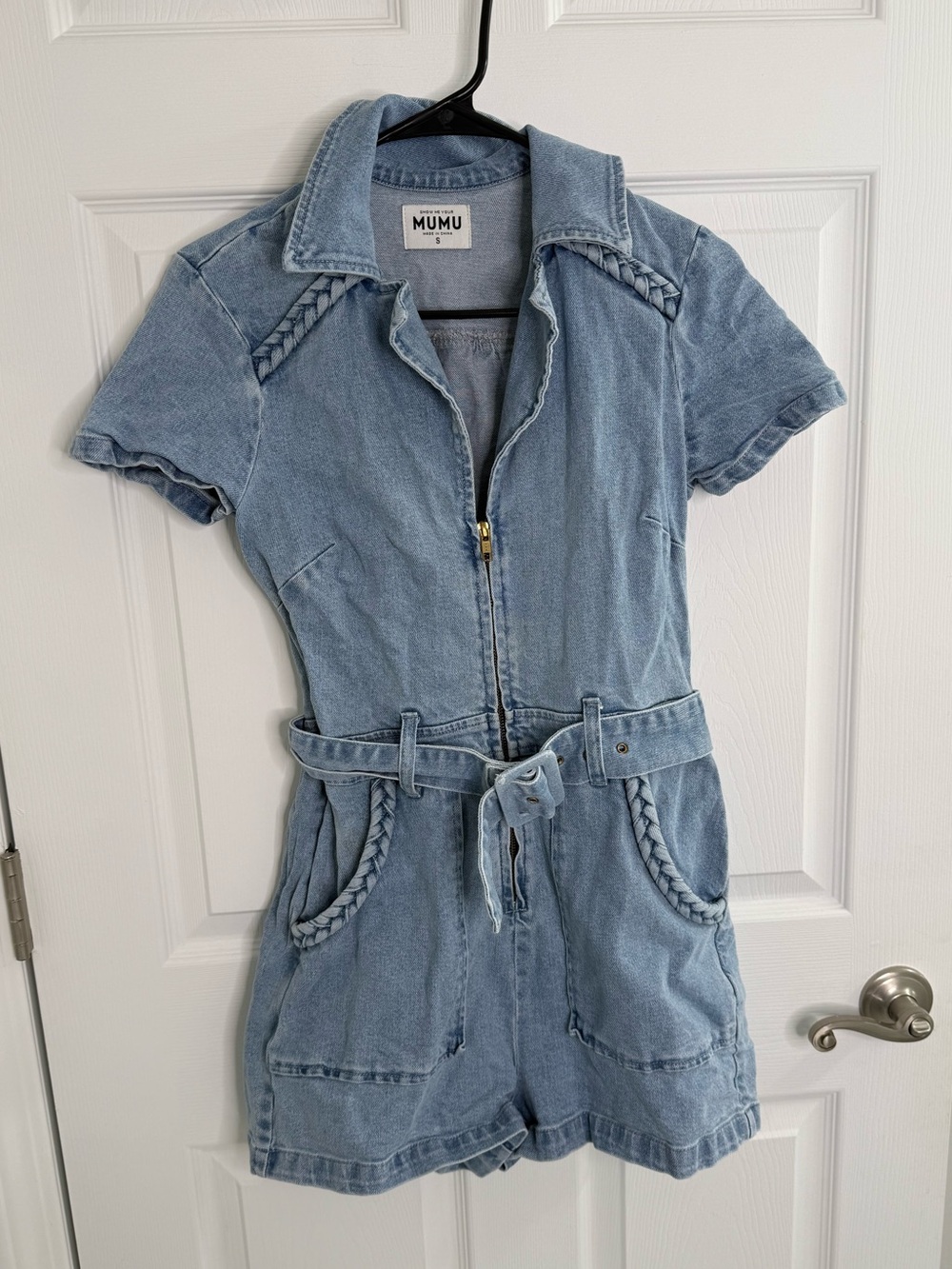 Show Me Your Mumu Outlaw Romper Light Tide Size Small denim western revolve - Picture 9 of 11
